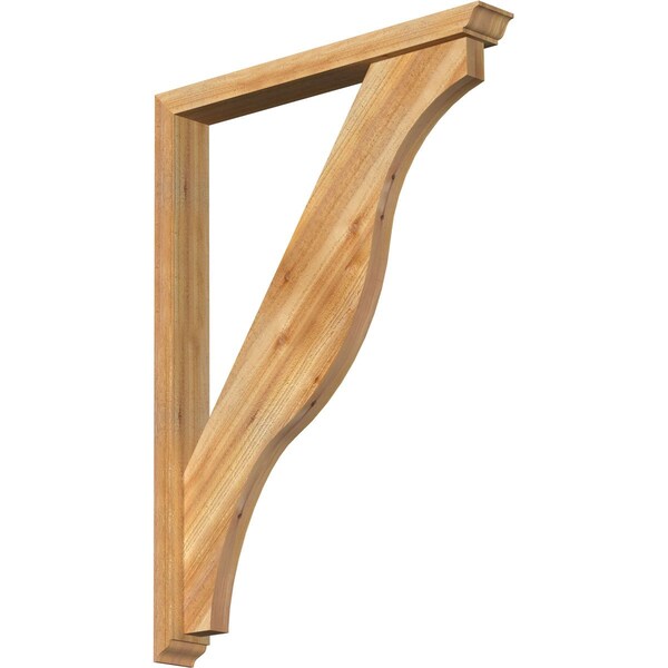 Ekena Millwork Funston Traditional Rough Sawn Bracket w/ Offset Brace, Western Red Cedar, 4"W x 32"D x 44"H BKT0402X32X44FST01RWR - main